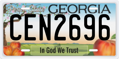 GA license plate CEN2696
