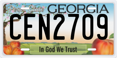 GA license plate CEN2709