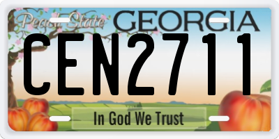 GA license plate CEN2711