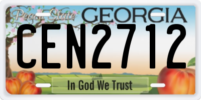 GA license plate CEN2712