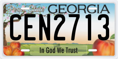 GA license plate CEN2713