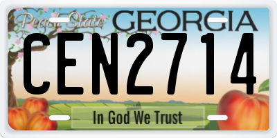 GA license plate CEN2714