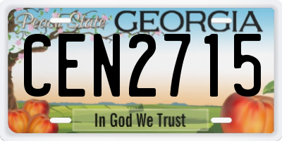 GA license plate CEN2715