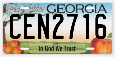 GA license plate CEN2716