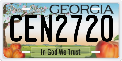GA license plate CEN2720
