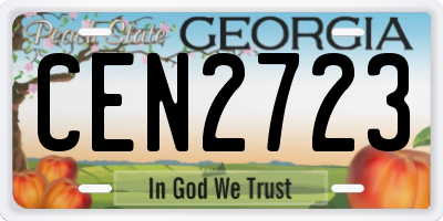 GA license plate CEN2723