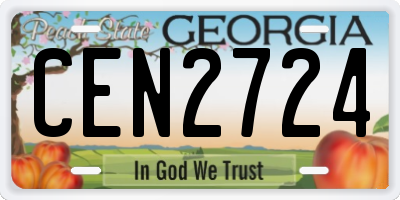 GA license plate CEN2724