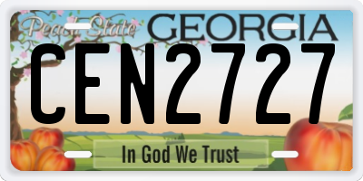 GA license plate CEN2727