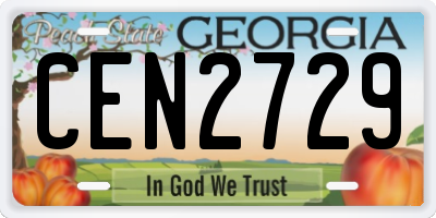 GA license plate CEN2729