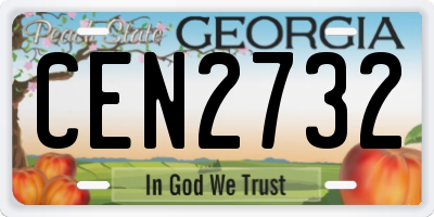 GA license plate CEN2732