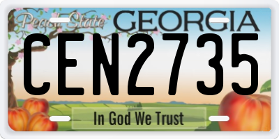 GA license plate CEN2735
