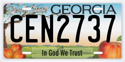 GA license plate CEN2737