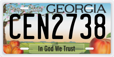 GA license plate CEN2738