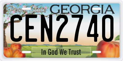 GA license plate CEN2740