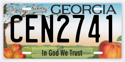 GA license plate CEN2741