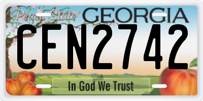 GA license plate CEN2742
