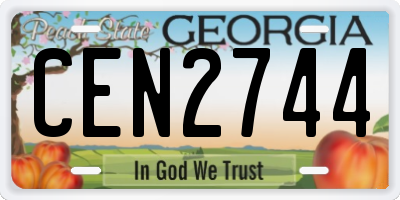 GA license plate CEN2744
