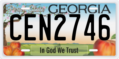 GA license plate CEN2746