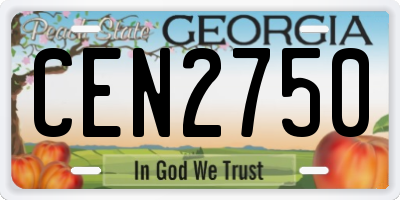 GA license plate CEN2750