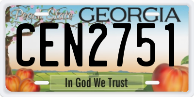 GA license plate CEN2751