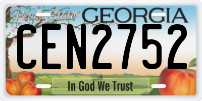 GA license plate CEN2752