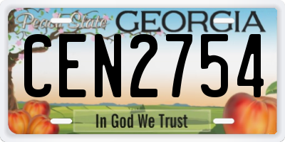 GA license plate CEN2754