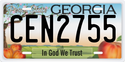 GA license plate CEN2755