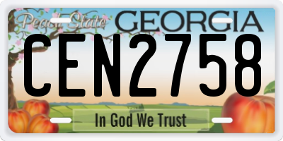 GA license plate CEN2758