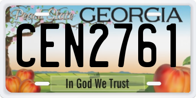GA license plate CEN2761