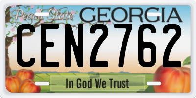 GA license plate CEN2762