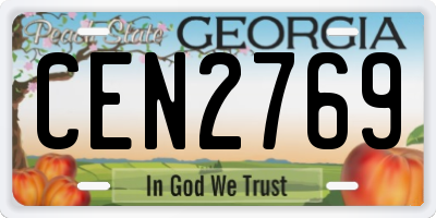 GA license plate CEN2769