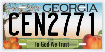 GA license plate CEN2771