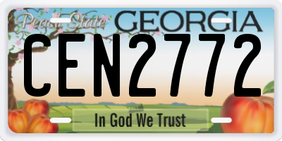 GA license plate CEN2772