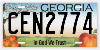 GA license plate CEN2774