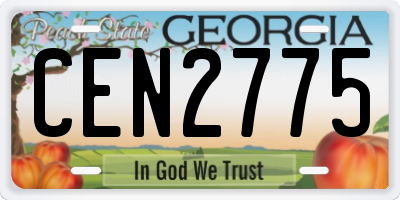 GA license plate CEN2775