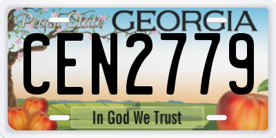 GA license plate CEN2779