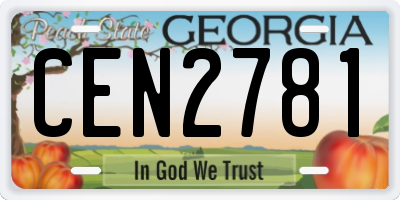 GA license plate CEN2781