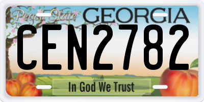 GA license plate CEN2782