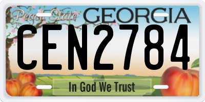 GA license plate CEN2784