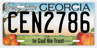GA license plate CEN2786