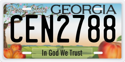 GA license plate CEN2788