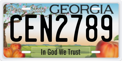 GA license plate CEN2789