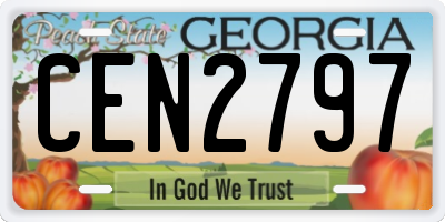 GA license plate CEN2797