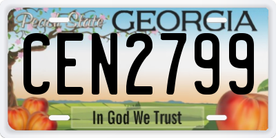 GA license plate CEN2799