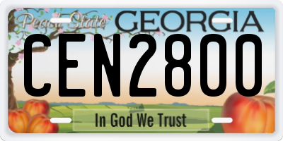 GA license plate CEN2800