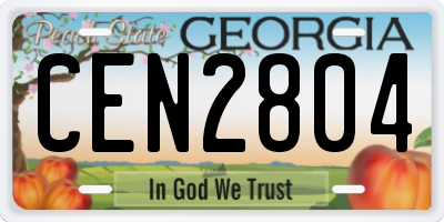 GA license plate CEN2804
