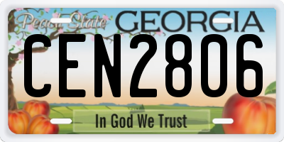 GA license plate CEN2806
