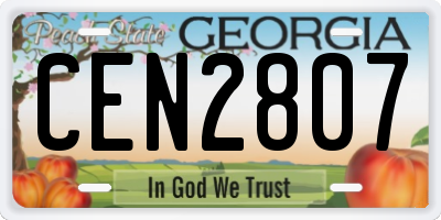 GA license plate CEN2807