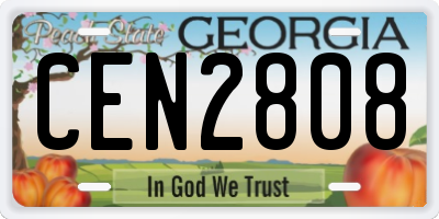 GA license plate CEN2808
