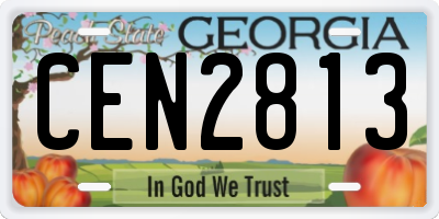 GA license plate CEN2813